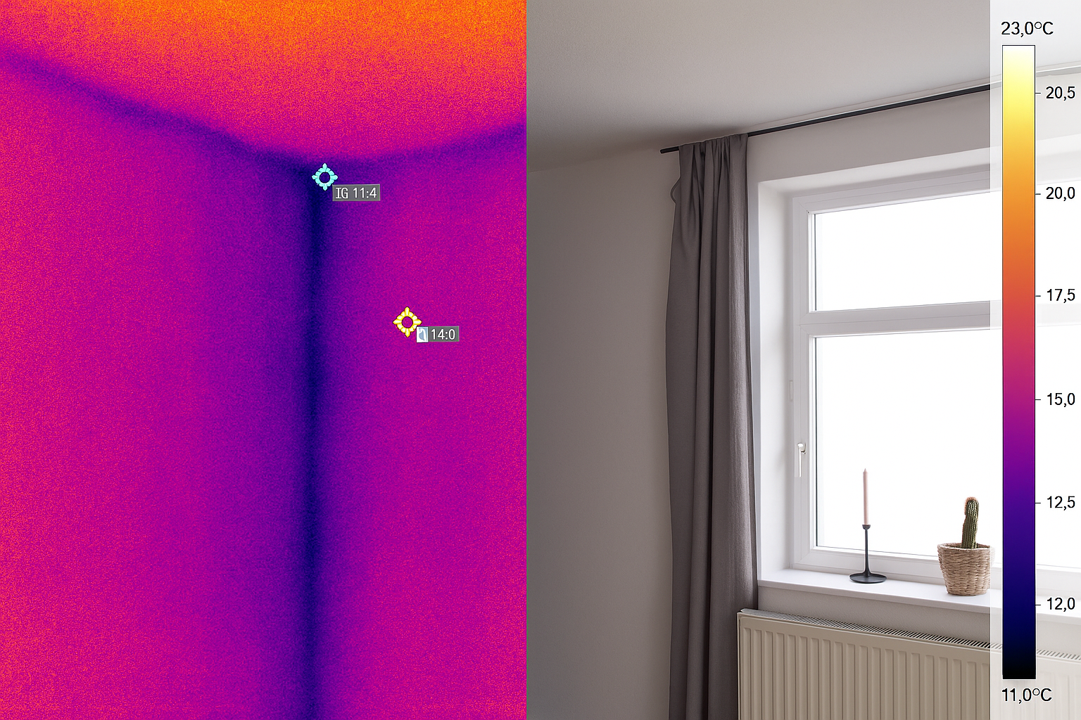 Wärmebildkamera-Analyse - Thermografie zur Erkennung von Energieverlusten